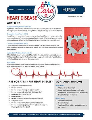Hurley Care Newsletter - Heart Disease (Vol. 2)